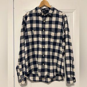 J. Crew Blue and White Checkered Button Down Shirt
